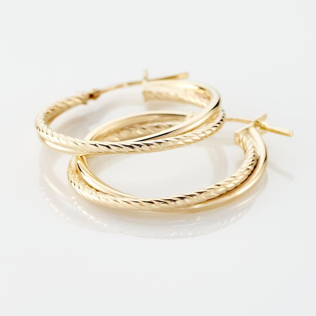 Créoles Maelia Or Jaune - Boucles d'oreilles créoles Femme | Histoire d’Or