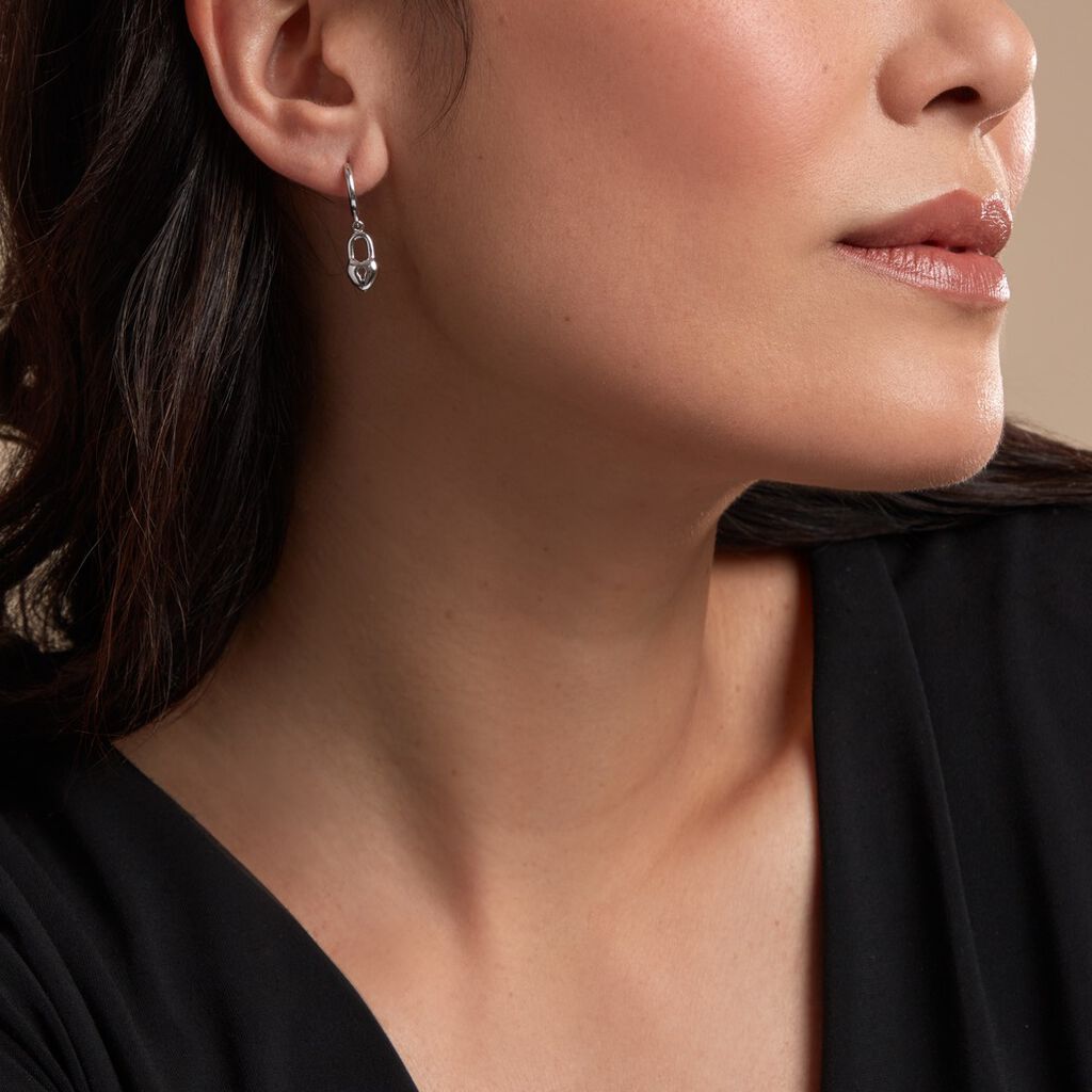 Créoles Spellia Argent Blanc - Boucles d'oreilles créoles Femme | Histoire d’Or
