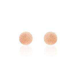 Boucles D'oreilles Puces Fidelia Boule Sablee Or Rose - Clous d'oreilles Femme | Histoire d’Or