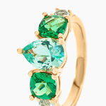 Bague Huffie Plaqu&eacute; Or Jaune Pierre D'imitation - Bagues avec pierre Femme | Histoire d&rsquo;Or