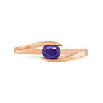 Bague Camilia Or Rose Amethyste - Bagues solitaires Femme | Histoire d&rsquo;Or