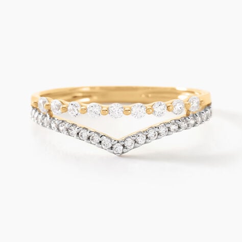 Bague Or Jaune Eclat D'etoile Oxyde De Zirconium - Bagues avec pierre Femme | Histoire d’Or