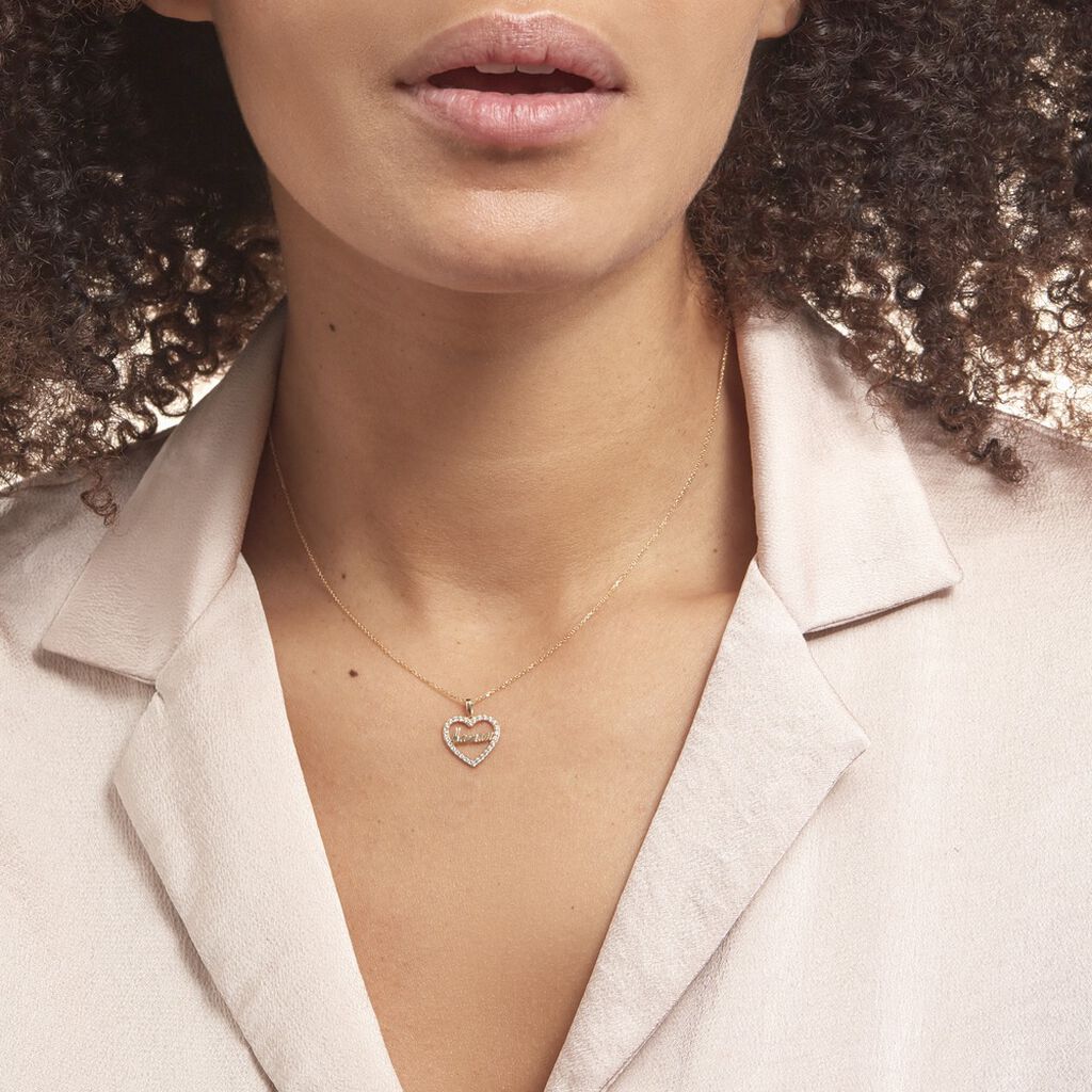 Pendentif Or Jaune Ramouna Oxyde De Zirconium - Pendentifs Femme | Histoire d’Or
