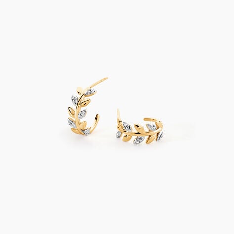 Cr&eacute;oles Emelyne Or Jaune Diamant - Boucles d'oreilles cr&eacute;oles Femme | Histoire d&rsquo;Or
