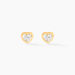 Boucles D'oreilles Puces Daria Cœur 0 Or Jaune Strass - Clous d'oreilles Famille | Histoire d’Or