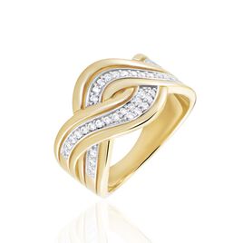 Bague Dareia Plaqué Or Jaune Oxyde De Zirconium Blanc - Bagues avec pierre Femme | Histoire d’Or