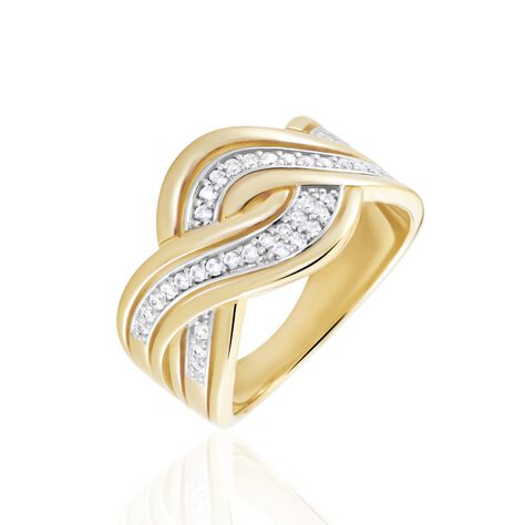 Bague Dareia Plaqué Or Jaune Oxyde De Zirconium Blanc - Bagues avec pierre Femme | Histoire d’Or