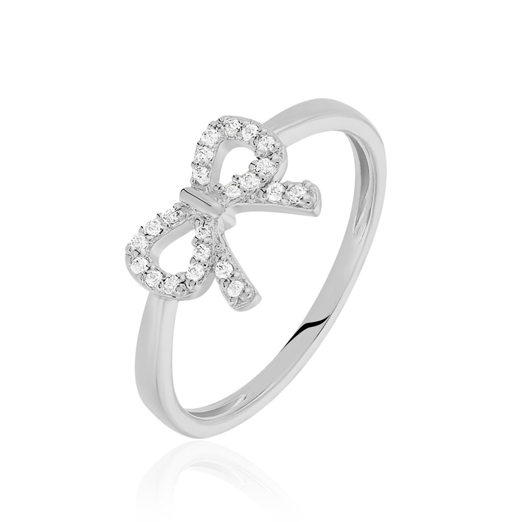 Comment Reconnaitre Un Diamant D Un Oxyde De Zirconium Bagues avec pierre Objet / Nœud Argent Oxyde Ronde Pavage Blanc 925/