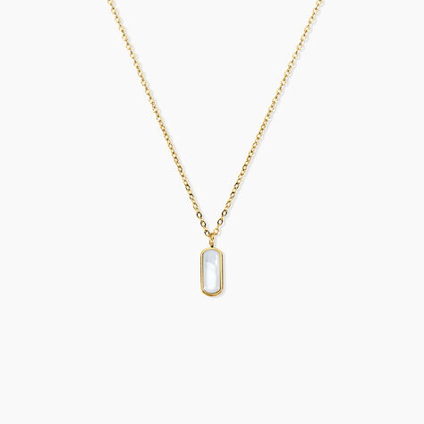 Collier Jazz Acier Jaune Nacre - Colliers fantaisie Femme | Histoire d&rsquo;Or