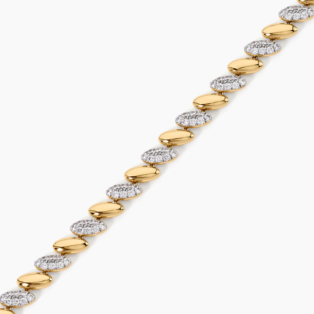 Bracelet Sunset Riviera Argent Dor&eacute; A L'Or 750/1000 Oxyde De Zirconium - Bracelets Femme | Histoire d&rsquo;Or