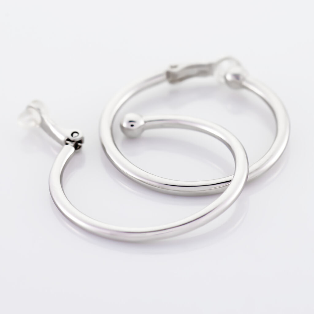 Créoles Maxa Argent Blanc - Boucles d'oreilles créoles Femme | Histoire d’Or