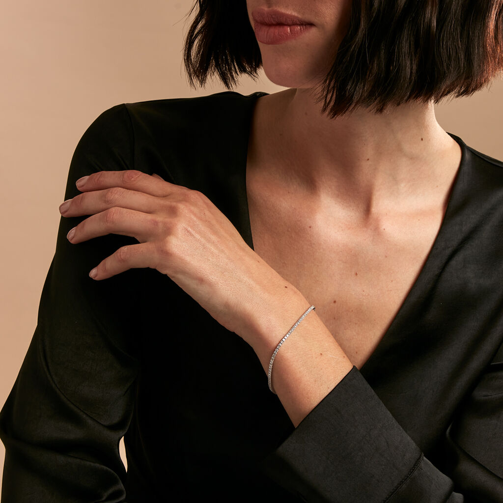 Bracelet River Or Blanc Diamant - Bracelets Femme | Histoire d’Or