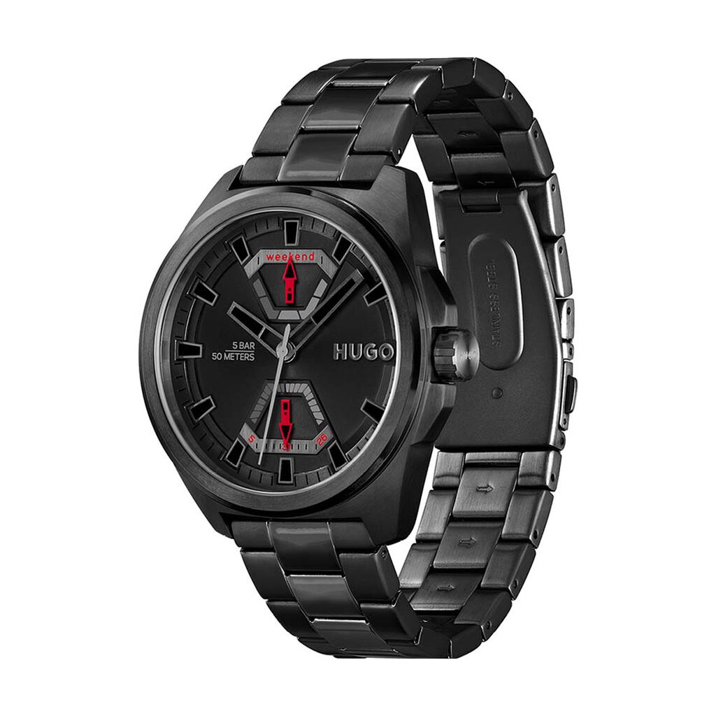 Montre Hugo Expose Noir - Montres Homme | Histoire d’Or