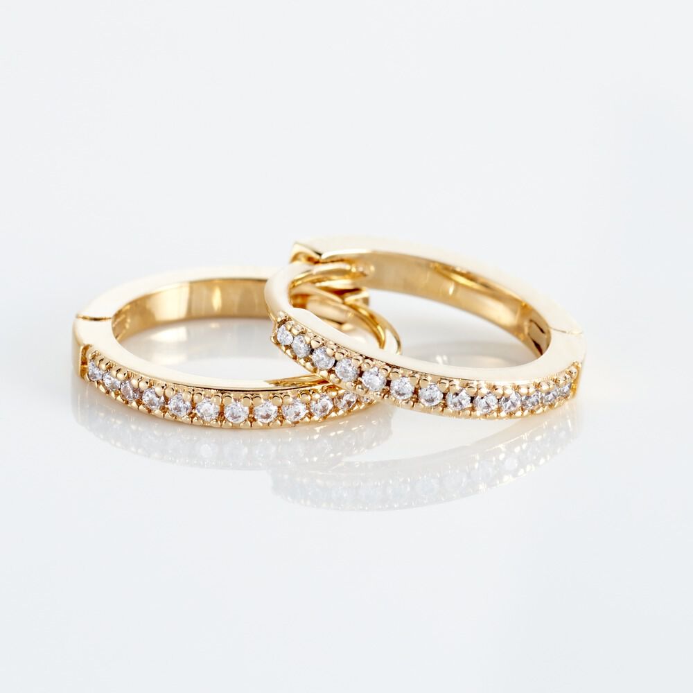 Boucles D'oreilles Carrées Plaquées Or Helena Rubinstein - 25 Mm - Occasion Très Peu Portées - Fermoir Clips