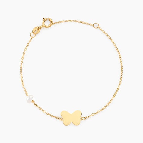 Bracelet Aurida Papillon Or Jaune Perle De Culture - Bracelets Enfant | Histoire d&rsquo;Or