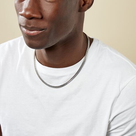Collier Quentin Acier Blanc - Colliers fantaisie Homme | Histoire d’Or
