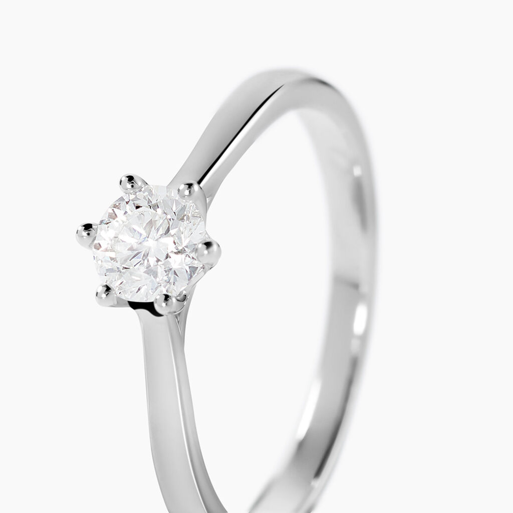 Bague Athena Or Blanc Diamant - Bagues solitaires Femme | Histoire d&rsquo;Or