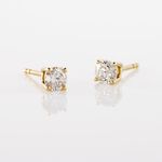 Boucles D'oreilles Puces Or Jaune Victoria Diamants - Clous d'oreilles Femme | Histoire d&rsquo;Or