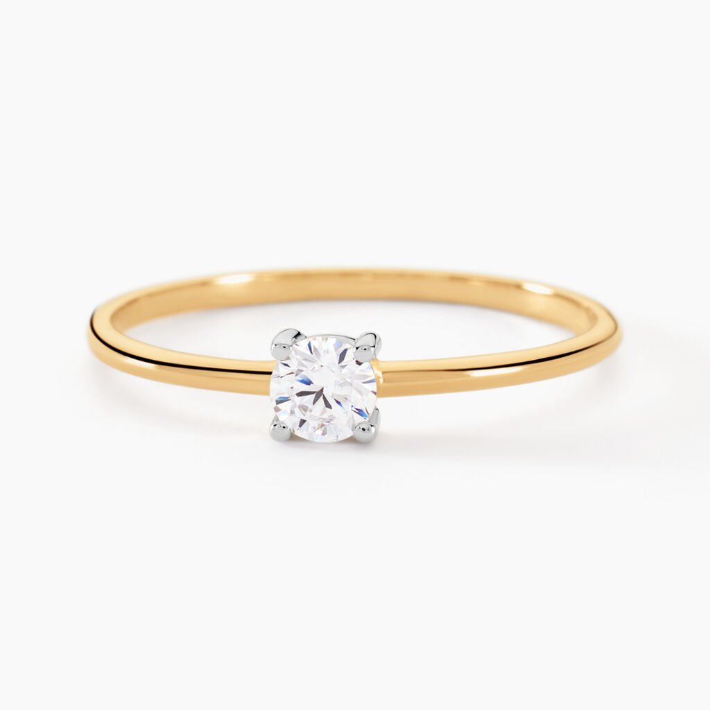 Solitaire Or Jaune Philys Oxyde De Zirconium - Bagues solitaires Femme | Histoire d&rsquo;Or