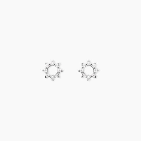 Boucles D'oreilles Puces Ama Argent Blanc Oxyde De Zirconium - Boucles d'oreilles fantaisie Femme | Histoire d’Or
