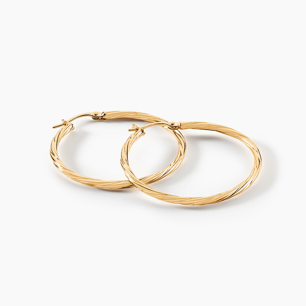 Créoles Youri Or Jaune - Boucles d'oreilles créoles Femme | Histoire d’Or