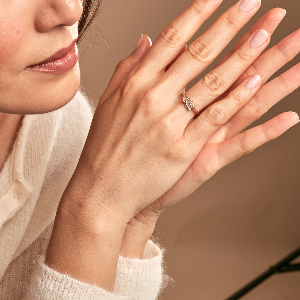 Bague Jardins D'hiver Plaqué Or Jaune Oxyde De Zirconium - Bagues avec pierre Femme | Histoire d’Or