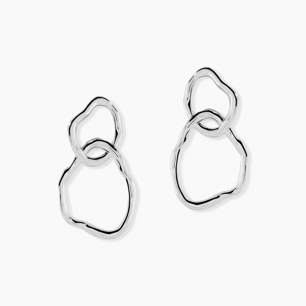 Boucles D'Oreilles Pendantes Paros Argent Blanc - Boucles d'oreilles fantaisie Femme | Histoire d&rsquo;Or
