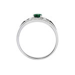 Bague Agathe Or Blanc Emeraude Et Diamant - Bagues solitaires Femme | Histoire d&rsquo;Or