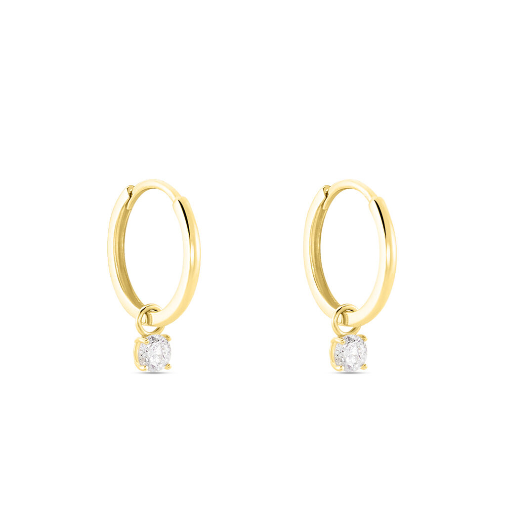 Créoles Massimo Or Jaune Oxyde De Zirconium - Boucles d'oreilles créoles Femme | Histoire d’Or