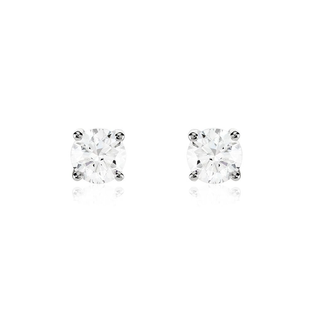 Boucles D'oreilles Puces Aphrodite Platine Blanc Diamant - Clous d'oreilles Homme | Histoire d&rsquo;Or