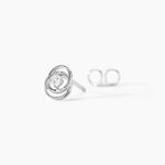Boucles D'oreilles Puces Nid D'amour Or Blanc Diamant - Clous d'oreilles Femme | Histoire d&rsquo;Or