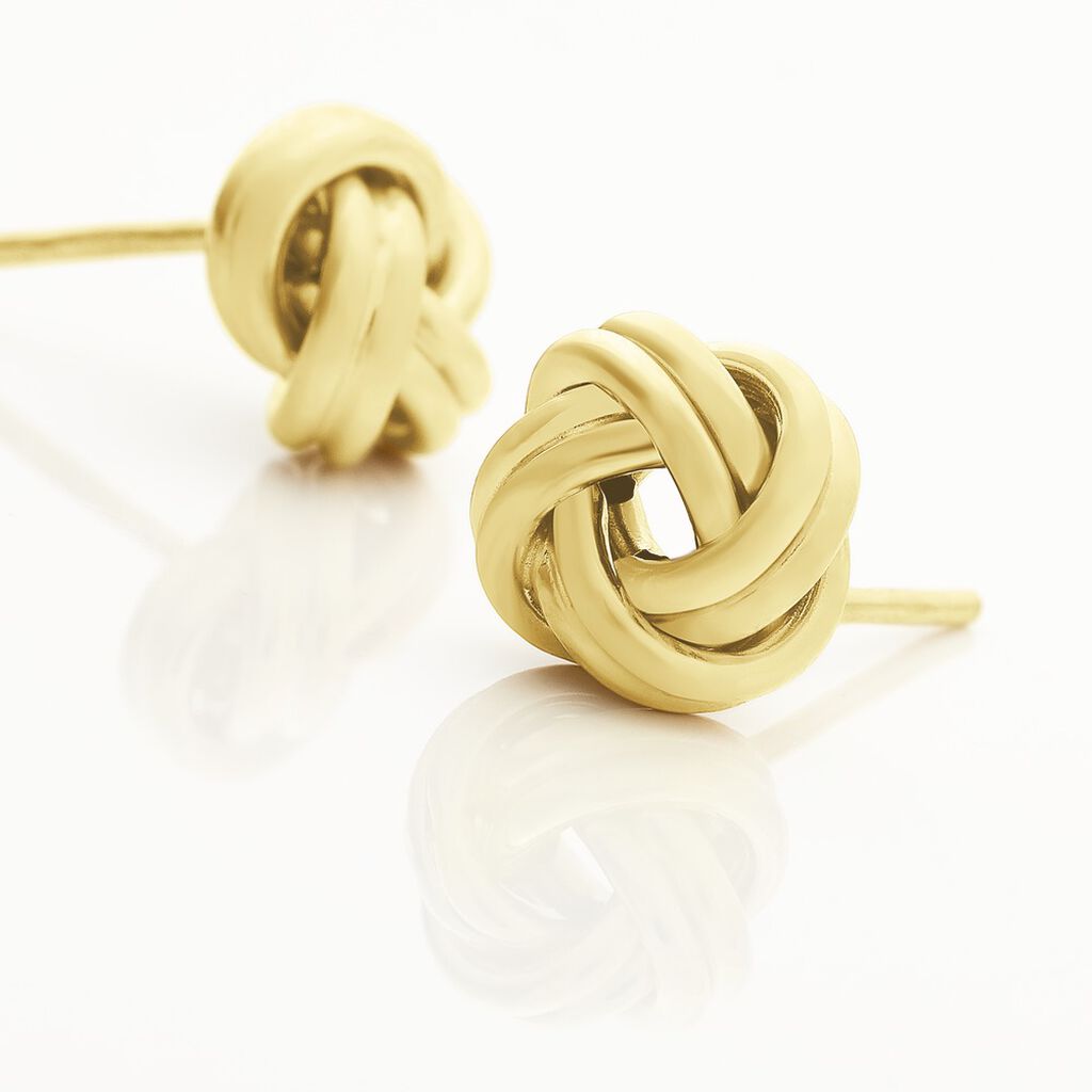 Boucles D'oreilles Puces Ilhame Nid Or Jaune - Clous d'oreilles Femme | Histoire d’Or