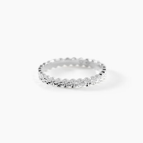 Alliance Dentelle 2 Rangs Diamantee Or Blanc - Alliances Unisex | Histoire d&rsquo;Or