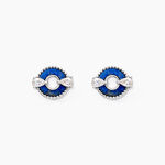 Boucles D'oreilles Puces Serafine Argent Lapis Lazuli Oxyde - Boucles d'oreilles fantaisie Femme | Histoire d&rsquo;Or
