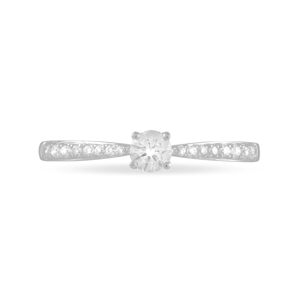 Bague Solitaire Laetitia Or Blanc Diamant - Bagues solitaires Femme | Histoire d’Or