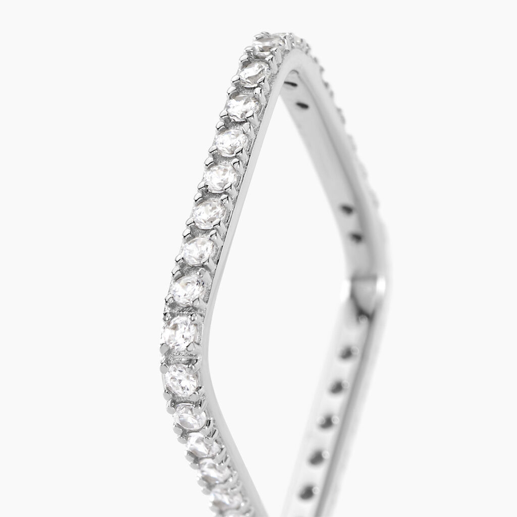 Bague Aselya Argent Blanc Oxyde De Zirconium - Bagues avec pierre Femme | Histoire d’Or