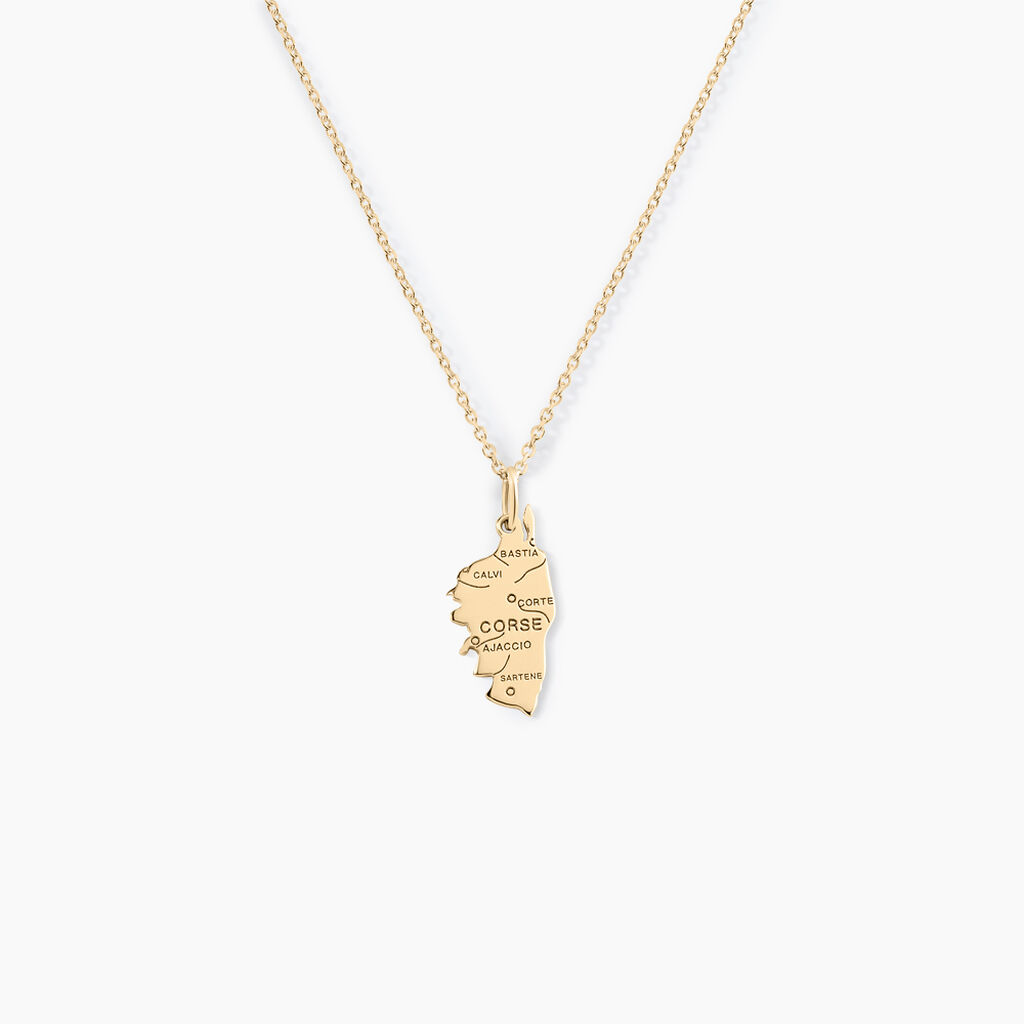 Pendentif Corsica Plaque Or Jaune - Pendentifs Famille | Histoire d’Or
