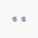 Boucles D'oreilles Puces Elea Serti Griffes 3 Or Blanc Amethyste - Clous d'oreilles Femme | Histoire d’Or