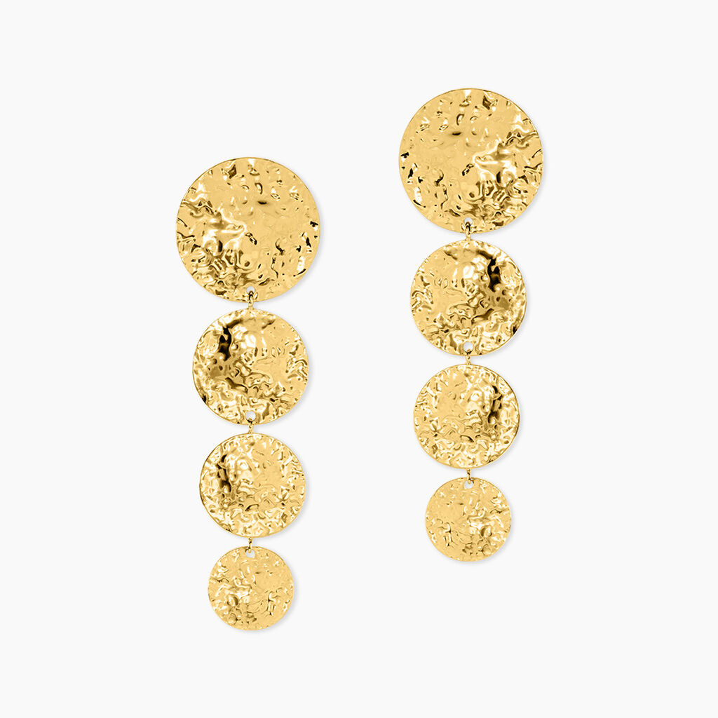 Boucles D'Oreilles Pendantes Amaelle Acier Jaune - Boucles d'oreilles fantaisie Femme | Histoire d&rsquo;Or