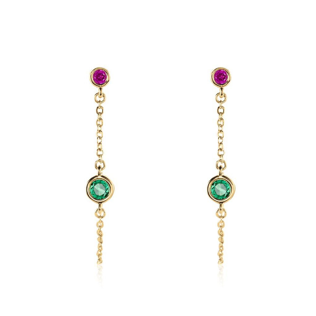 Boucles D'oreilles Pendantes Plaqué Or Eveleen Spinelle - Boucles d'oreilles fantaisie Femme | Histoire d’Or