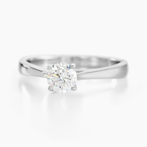 Bague Solitaire Fiona Or Blanc Diamant Synthetique - Bagues solitaires Femme | Histoire d’Or