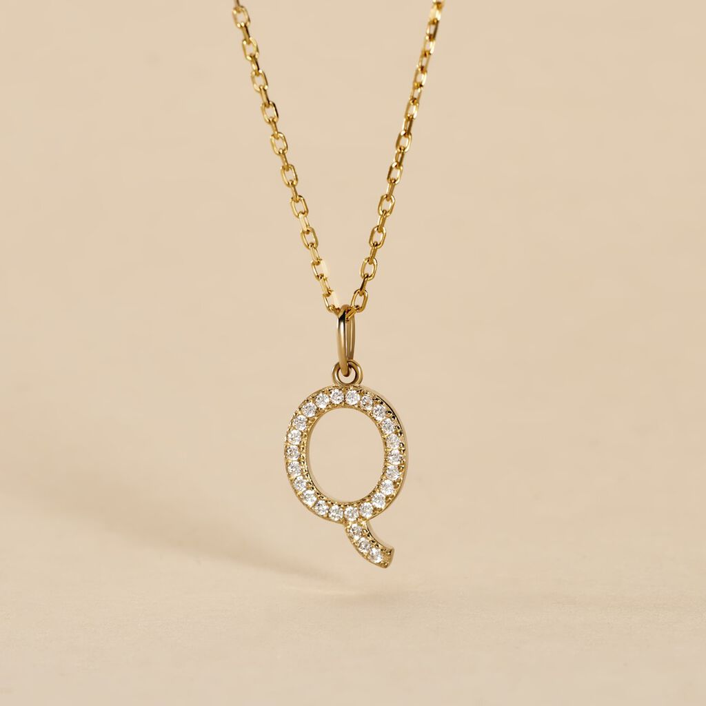 Pendentif Lettre Q Or Jaune Oxyde - Pendentifs Famille | Histoire d’Or