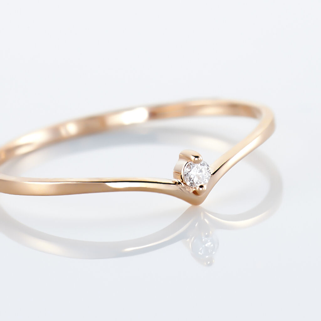 Bague Maye Or Rose Diamant - Bagues solitaires Femme | Histoire d’Or