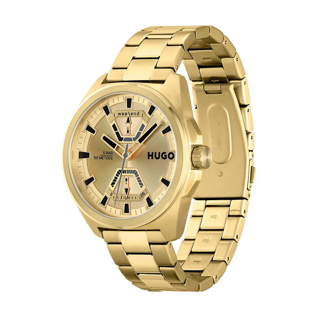 Montre Hugo Expose Doré - Montres Homme | Histoire d’Or