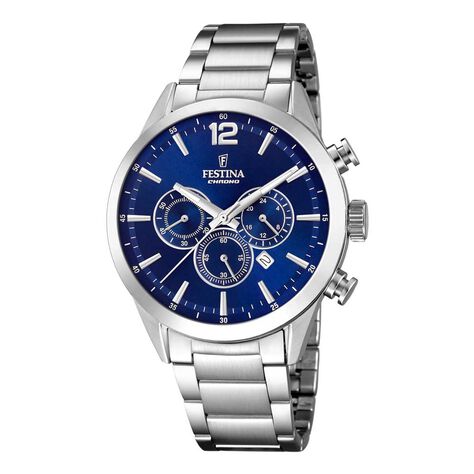 Montre Festina Timeless Chronograph Bleu - Montres Homme | Histoire d&rsquo;Or