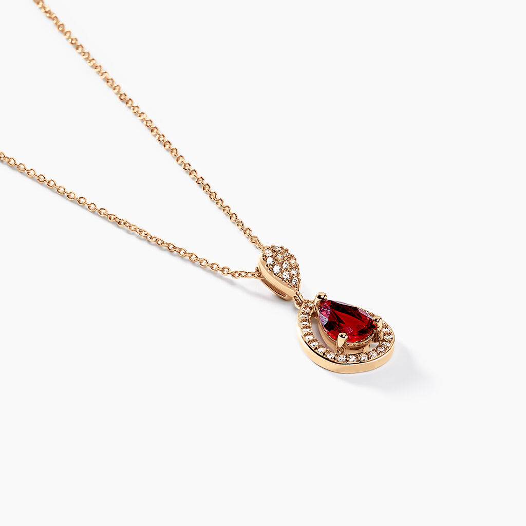 Collier Brigita Plaqué Or Pierre De Synthese Et Oxyde De Zirconium - Colliers Femme | Histoire d’Or