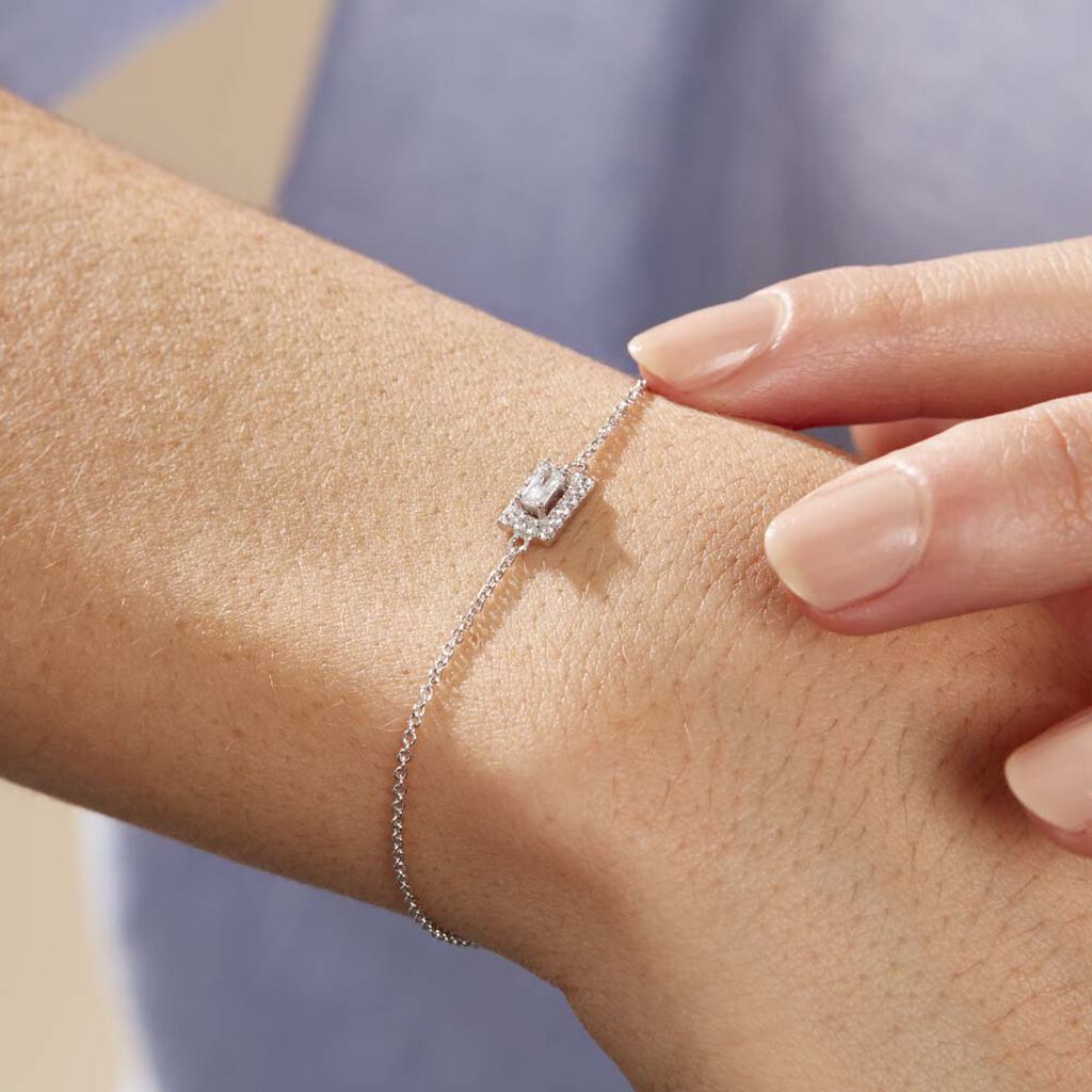 Bracelet Laurine Argent Blanc Oxyde De Zirconium - Bracelets fantaisie Femme | Histoire d’Or