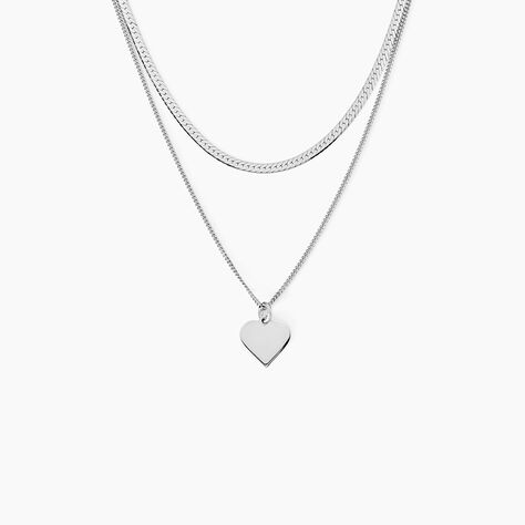 Collier Argent Blanc Sapphira - Colliers doubles et triples cha&icirc;nes Femme | Histoire d&rsquo;Or