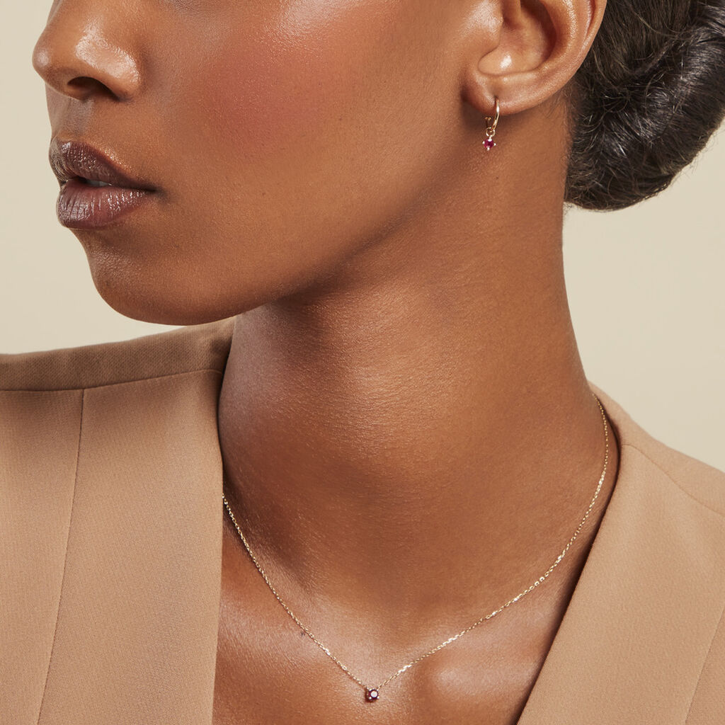 Créole Unitaire Onora Or Jaune Rubis - Boucles d'oreilles créoles Femme | Histoire d’Or