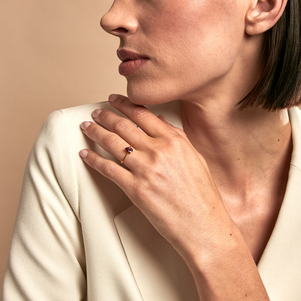 Bague Rhodolite Fever Or Jaune Rhodolite - Bagues solitaires Femme | Histoire d’Or
